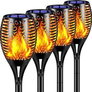 Solar Lights Outdoor 99 LED Higher & Larger Flickering Flame Solar Torch Lights